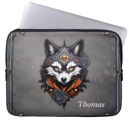 Majestic Wolf Kopf, fertig in einem tiefen, Laptopschutzhülle
