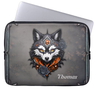 Majestic Wolf Kopf, fertig in einem tiefen, Laptopschutzhülle