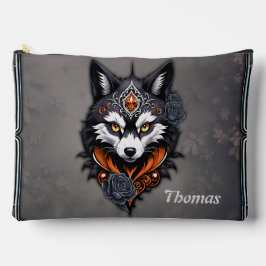 Majestic Wolf Kopf, fertig in einem tiefen, Zubehörtasche