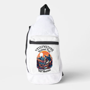 Majestic Wolf mit Berggipfeln Crossbody Bag