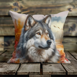 Majestic Wolf Nature's Schönheit entfesselt Kissen