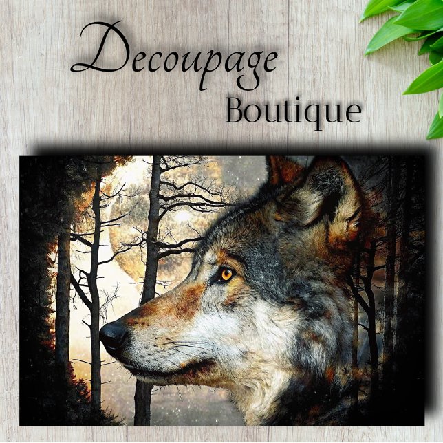 Majestic Wolf-Profil-Dekoupage Seidenpapier (Majestic Wolf Profile Decoupage Tissue Paper)