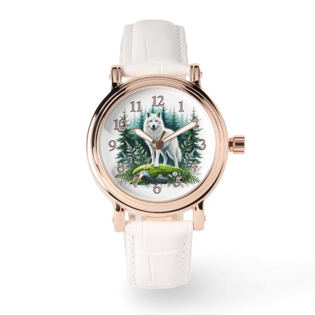 Majestic Wolf Timepiece Armbanduhr (Vorderseite)