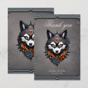 Majestic Wolfskopf, fertig in einem tiefen Dankeskarte