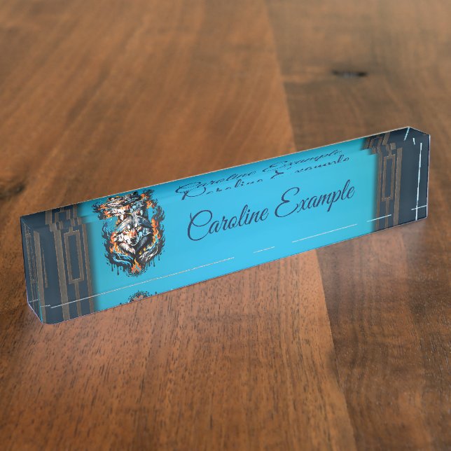 Majestic Wolfskopf Namensplakette (Seite)