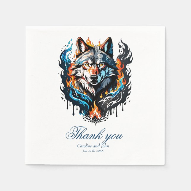 Majestic Wolfskopf Serviette (Vorderseite)