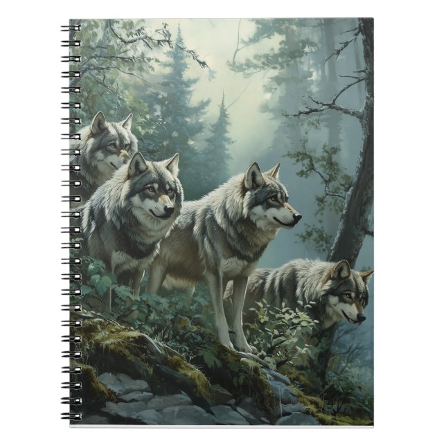 Majestic Wolves SpiralNotebook Notizblock (Vorderseite)