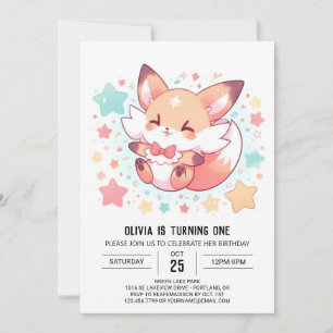 Majestic Woods Fox 1. Geburtstag Einladung