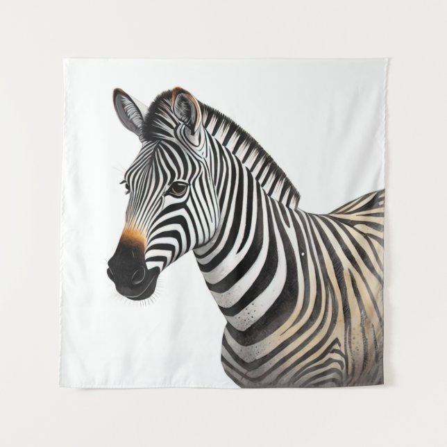 Majestic Zebra Portrait Wandteppich (Vorderseite)