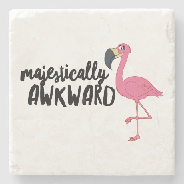 Majestisch Awkward Flamingo Marble Stone Untersetz Steinuntersetzer (Vorderseite)