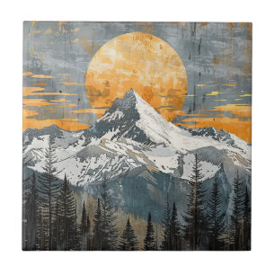 Majestische Berglandschaft - Rustikale Natur Fliese