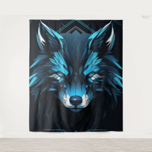 majestischer einsamer Wolf Poster. Wandteppich
