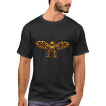 Majestisches Metallic-Golden-Eagle-Grafik-T-Shirt