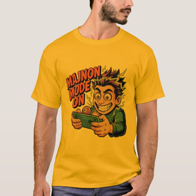 MAJNON MODE ON – Funny Gamer with 8‑Ball T T-Shirt (Vorderseite)