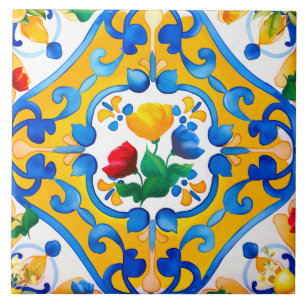 Majolica, Carreaux bleus, Carreaux siciliens, Carr