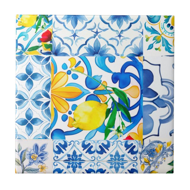 Majolica, citron, carreaux siciliens, (Devant)