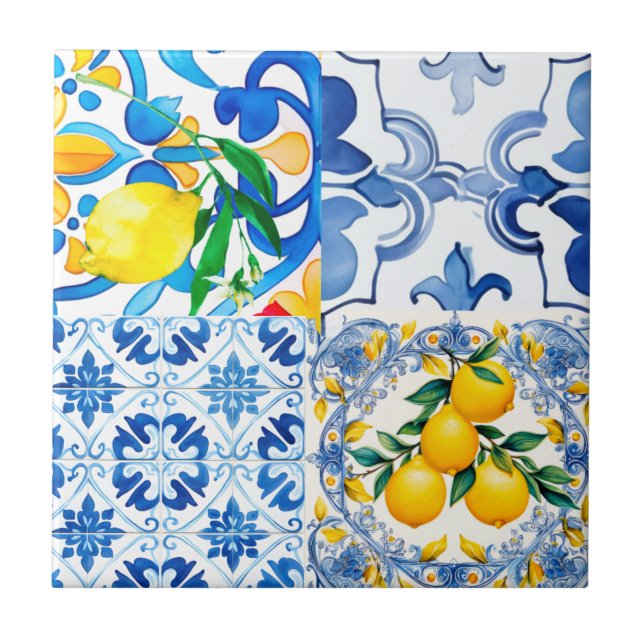 Majolica, citron, carreaux siciliens, (Devant)