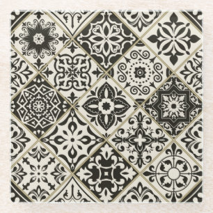 Majolica Islamic Tile Patchwork Glasuntersetzer