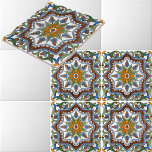 Majolica Pattern Repro Fliese<br><div class="desc">Dieses digital verbesserte Muster stammt aus einer antiken Abbildung von ca. 1890 bis ca. 1920 von der Illustration des italienischen Majolika-Musters. Sie können die Hintergrundfarbe anpassen.</div>