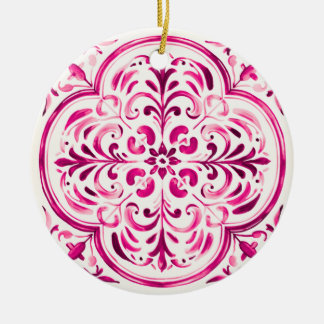 Majolica Rose Keramik Ornament