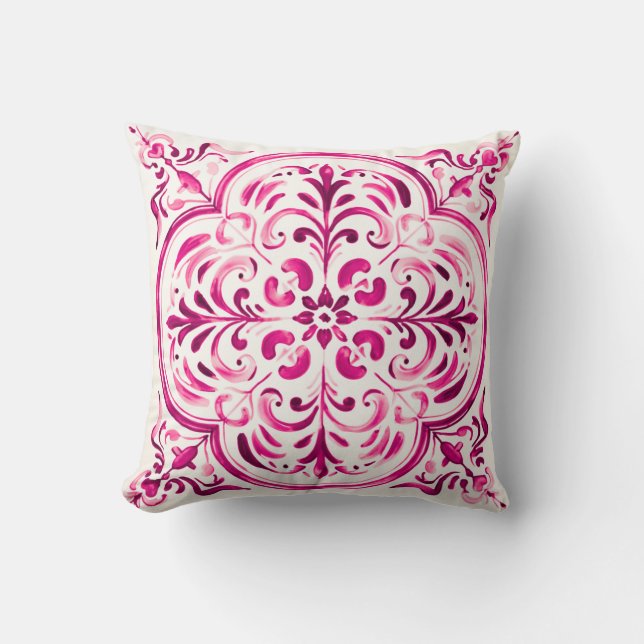 Majolica Rose Kissen (Vorderseite)