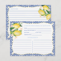 Majolica Tiles Lemons Brautparty Rezept Karte