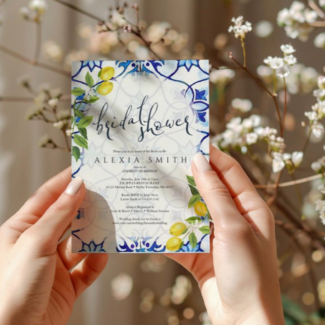 Majolica tuiles nuptiale invitation Sicilien (Créateur téléchargé)