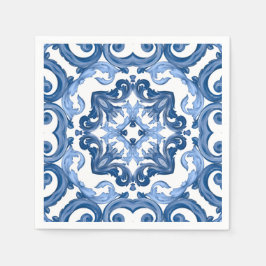 Majolika, mediterrane Fliesen, Serviette