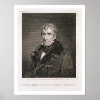 Major General William Henry Harrison, mit Gravur v