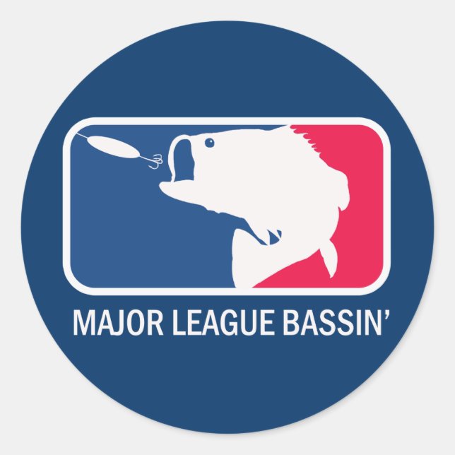 Major League Bassin Largemouth Bass Angler Runder Aufkleber (Vorderseite)