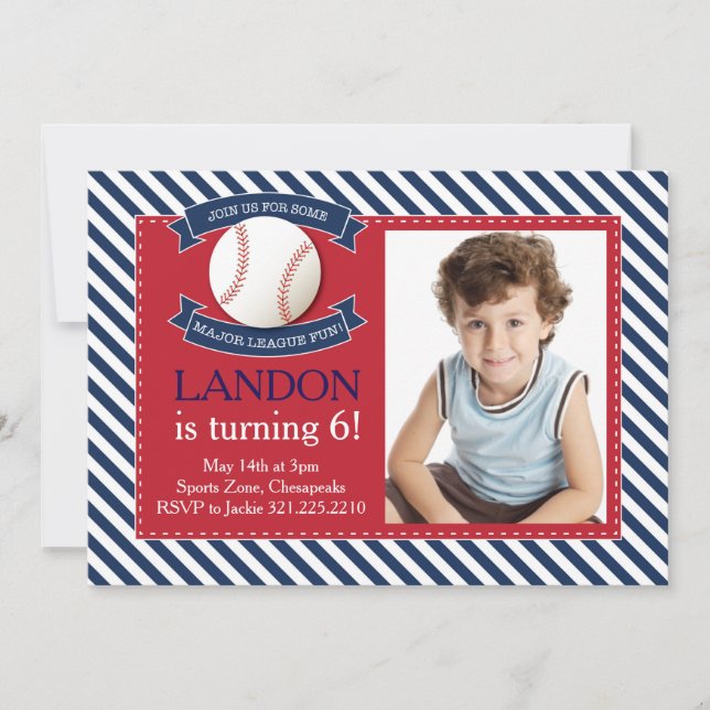 Major League Fun Baseball Anniversaire Invitation (Devant)
