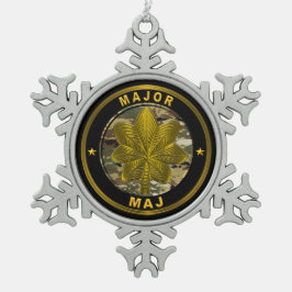 MAJOR MAJ SCHNEEFLOCKEN Zinn-Ornament