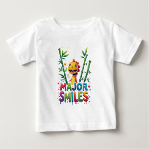 Major Smiles Bunter Cartoon-Dinosaur Baby T-shirt