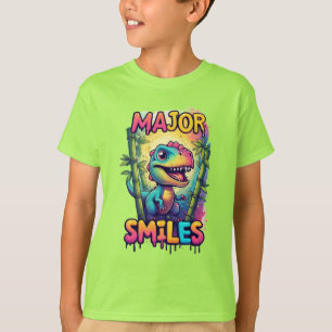 Major Smiles Bunter Cartoon-Dinosaur T-Shirt