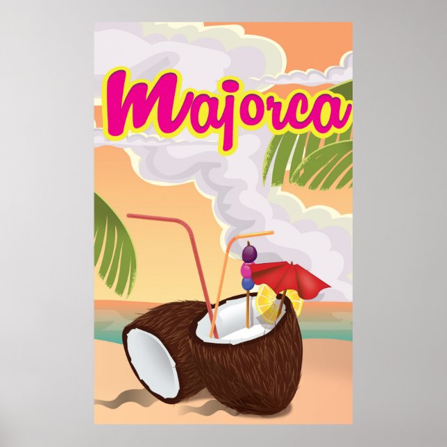 Majorca Vintage Reiseplakat. Poster (Vorne)