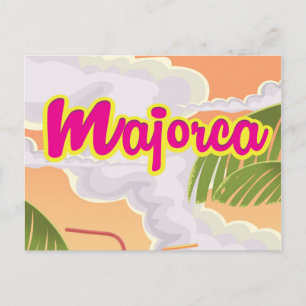 Majorca Vintage Reiseplakat. Postkarte