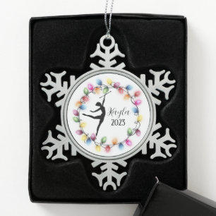 Majorette Baton Twirler Weihnachtsschmuck Schneeflocken Zinn-Ornament