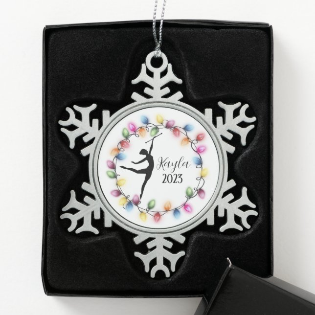 Majorette Baton Twirler Weihnachtsschmuck Schneeflocken Zinn-Ornament (Box)
