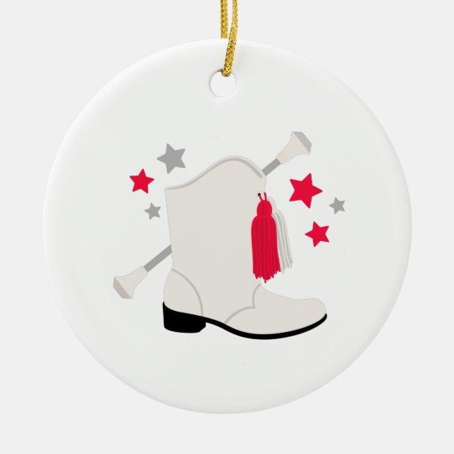 Majorette Boot Keramik Ornament (Vorne)