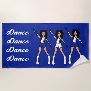 Majorette/Dancer Beach Handtuch (blau weiß)