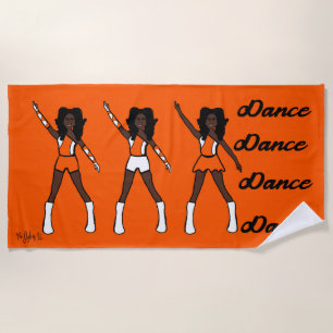 Majorette/Dancer Beach Handtuch (Orange White)