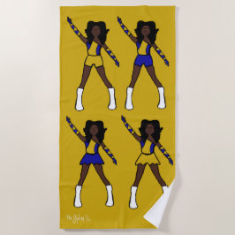 Majorette/Dancer Beach Towel (Blue Gold) Strandtuch