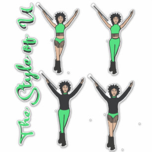 Majorette / Dancer Quick Change Stickers Fringe L Aufkleber