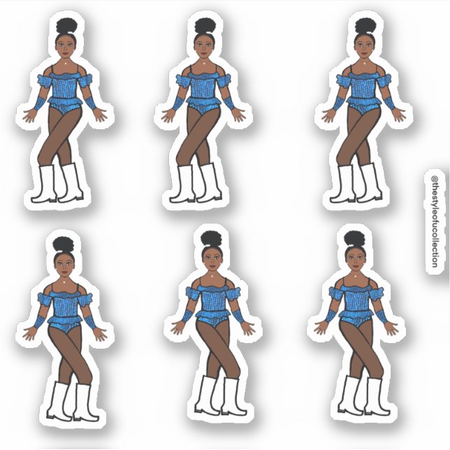 Majorette/Dancer Stickers Blue Stones Aufkleber (Vorderseite)