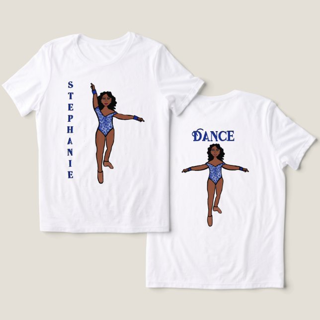 Majorette/Dancer T-Shirt Blue Animal Tri-Blend Shirt (Design Vorderseite & Rückseite)