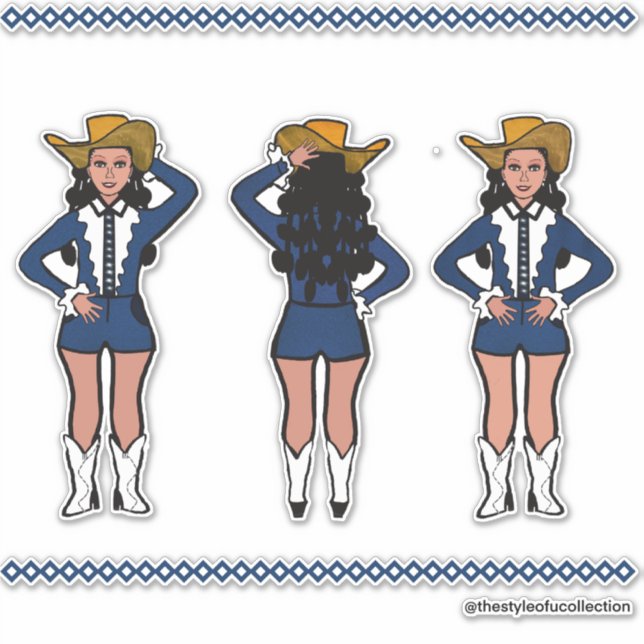 Majorette / Dancer Western Denim #2 Aufkleber (Vorderseite)