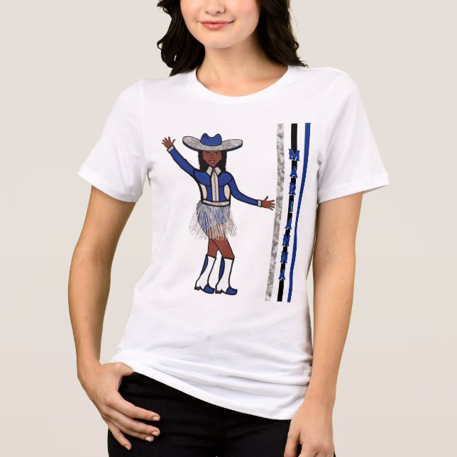 Majorette/Dancer Western Silver Blue #1 Tri-Blend Shirt (Vorderseite)