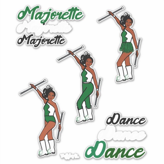 Majorette Quick Change Stickers (grün) Aufkleber (Vorderseite)