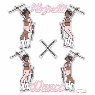 Majorette-Schnellwechsel-Aufkleber (rosa Funkeln) Aufkleber
