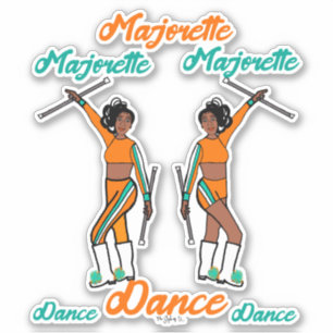 Majorette Stickers (Aqua Orange 2) Aufkleber